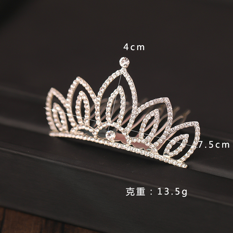 Children's Crown Headband Korean Style Cute Princess Hair Accessories Hair Comb Girl Baby Hair Comb Girl's Birthday Gift Crown
