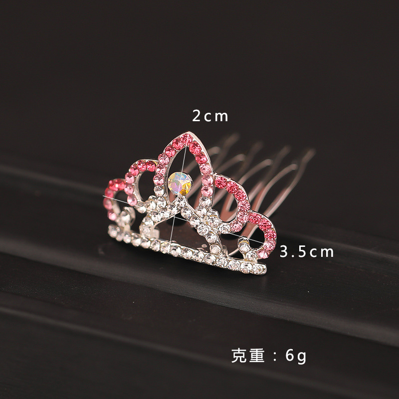 Children's Crown Headband Korean Style Cute Princess Hair Accessories Hair Comb Girl Baby Hair Comb Girl's Birthday Gift Crown