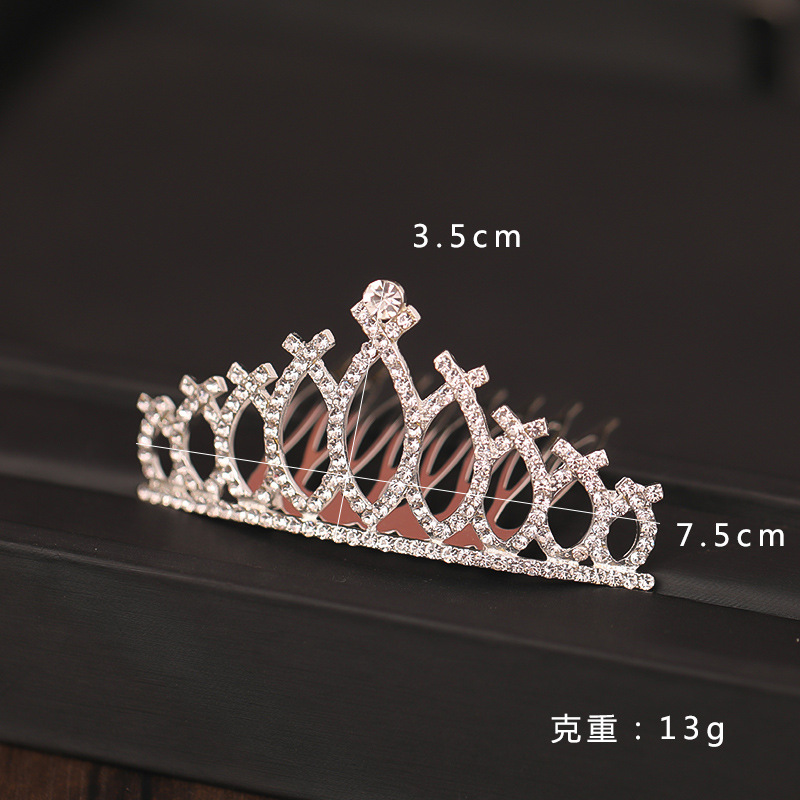 Children's Crown Headband Korean Style Cute Princess Hair Accessories Hair Comb Girl Baby Hair Comb Girl's Birthday Gift Crown
