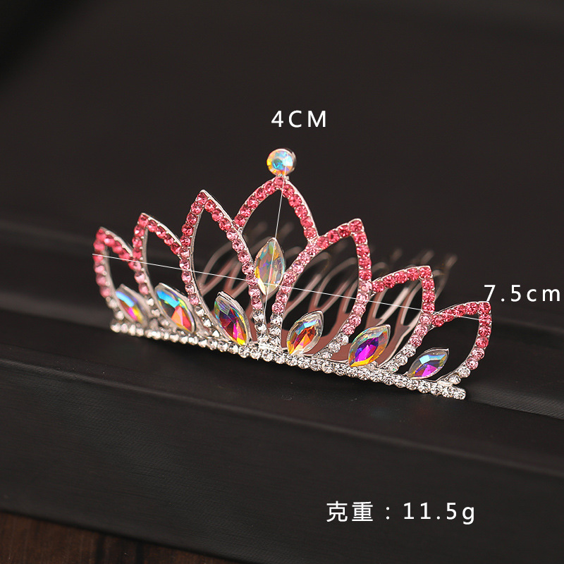 Children's Crown Headband Korean Style Cute Princess Hair Accessories Hair Comb Girl Baby Hair Comb Girl's Birthday Gift Crown