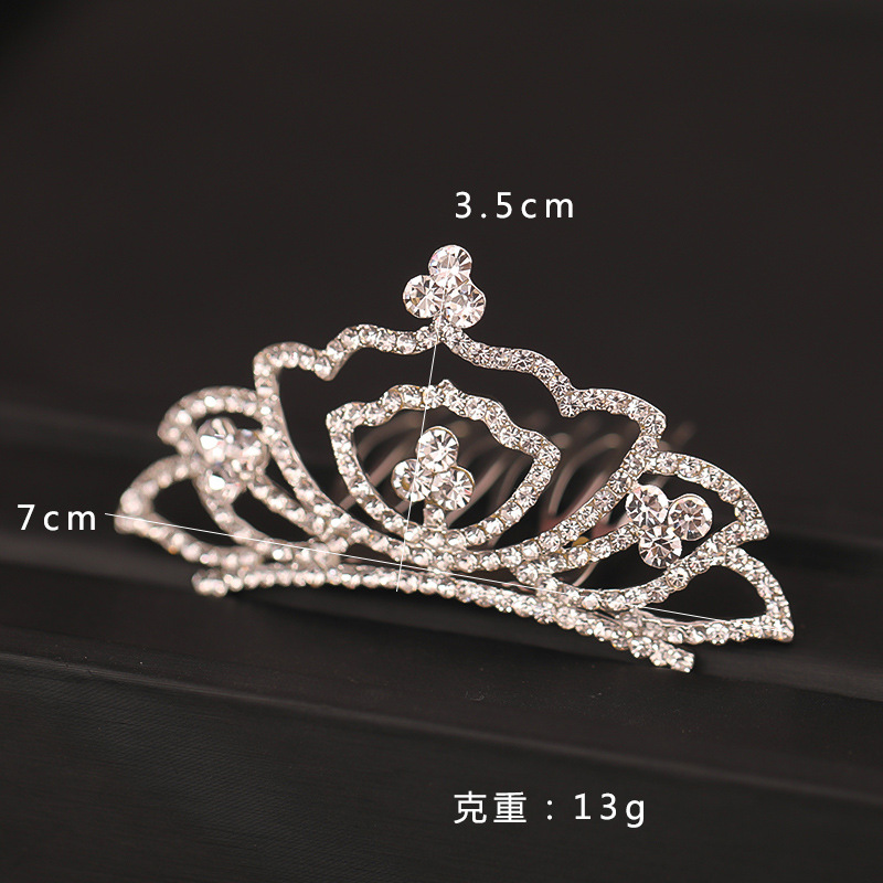 Children's Crown Headband Korean Style Cute Princess Hair Accessories Hair Comb Girl Baby Hair Comb Girl's Birthday Gift Crown