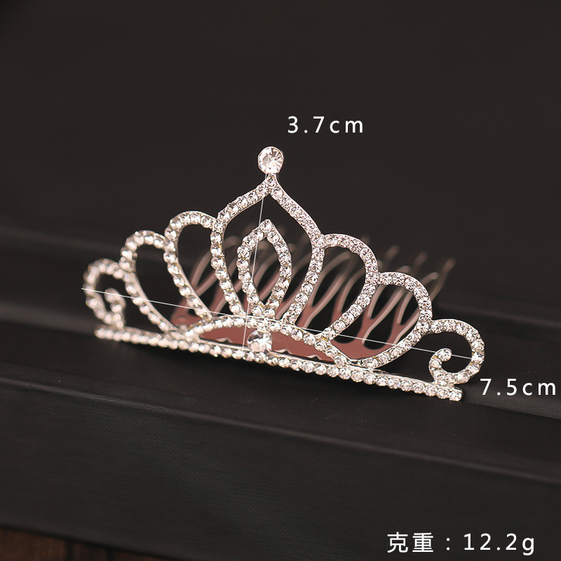 Children's Crown Headband Korean Style Cute Princess Hair Accessories Hair Comb Girl Baby Hair Comb Girl's Birthday Gift Crown