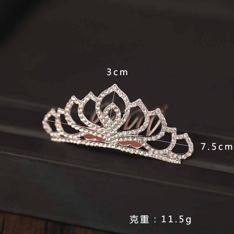 Children's Crown Headband Korean Style Cute Princess Hair Accessories Hair Comb Girl Baby Hair Comb Girl's Birthday Gift Crown