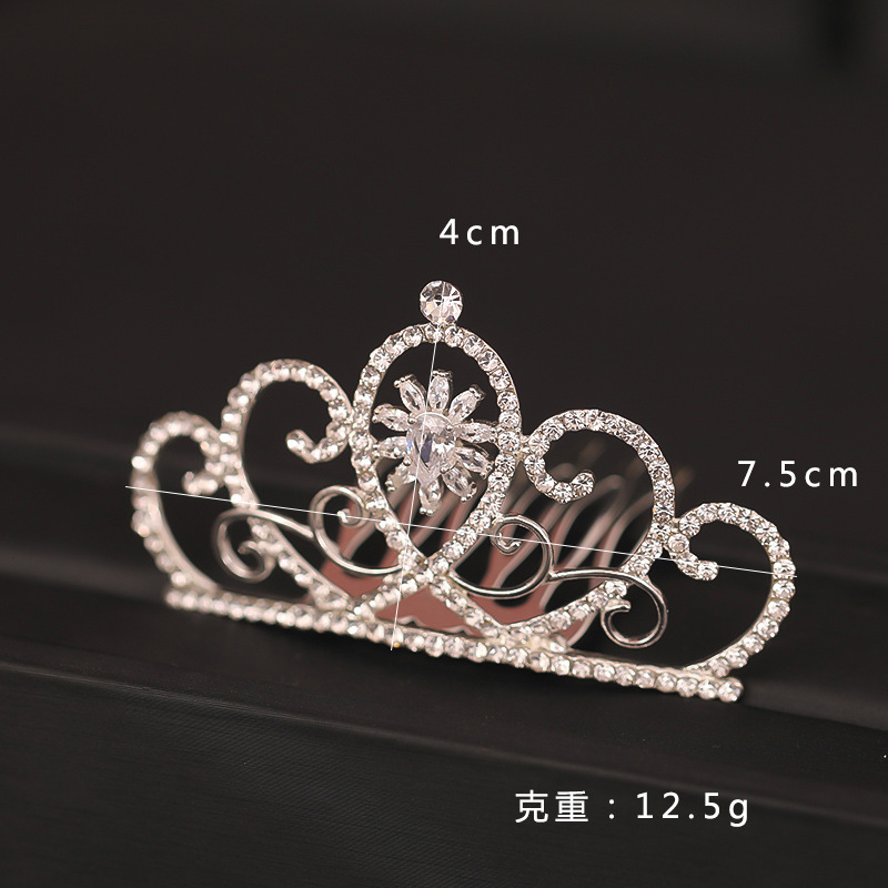 Children's Crown Headband Korean Style Cute Princess Hair Accessories Hair Comb Girl Baby Hair Comb Girl's Birthday Gift Crown