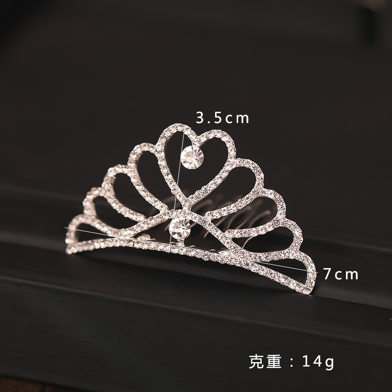 Children's Crown Headband Korean Style Cute Princess Hair Accessories Hair Comb Girl Baby Hair Comb Girl's Birthday Gift Crown