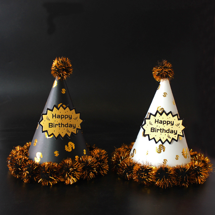 Children&#039;s Adult Birthday Hat Laser Reflective Pointed Ball Cap Party Cone Hat Crown Cap Fluffy Ball Cap Birthday Crown