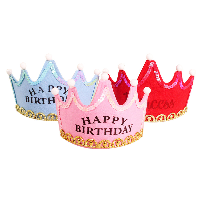Birthday Party Celebration Decoration Dress up Supplies Birthday Hat Prince Crown Cake Led Luminous Hoop Dress up Hat