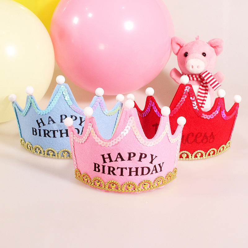 Birthday Party Celebration Decoration Dress up Supplies Birthday Hat Prince Crown Cake Led Luminous Hoop Dress up Hat