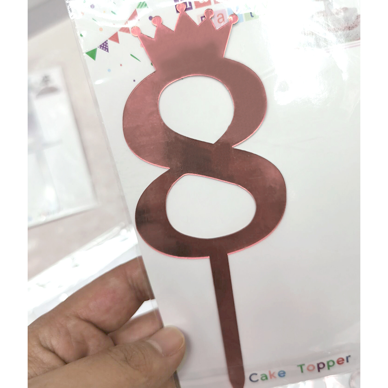 Birthday Full-Year Decorative Gold Silver Rose Gold Crown 0 1 5 8 Number Cake Inserting Card Acrylic Birthday Full-Year Decorative Gold Silver Rose Gold Crown 0 1 5 8 Number Cake Inserting Card Acrylic
