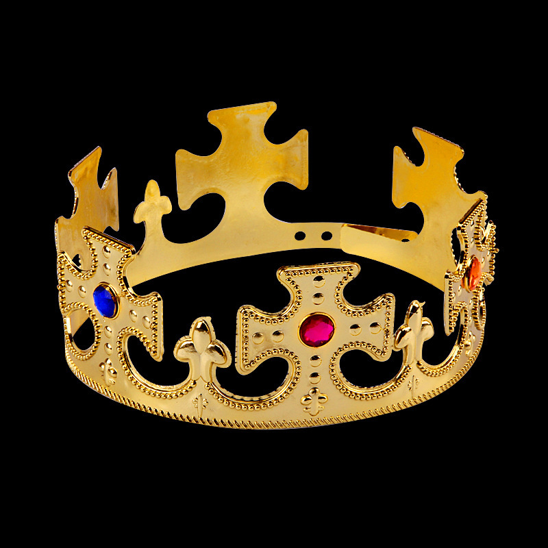 King Crown Children's Ball Dress up Plastic Emperor Hat Performance Props King Hat Crown Birthday Hat King Crown Children's Ball Dress up Plastic Emperor Hat Performance Props King Hat Crown Birthday Hat