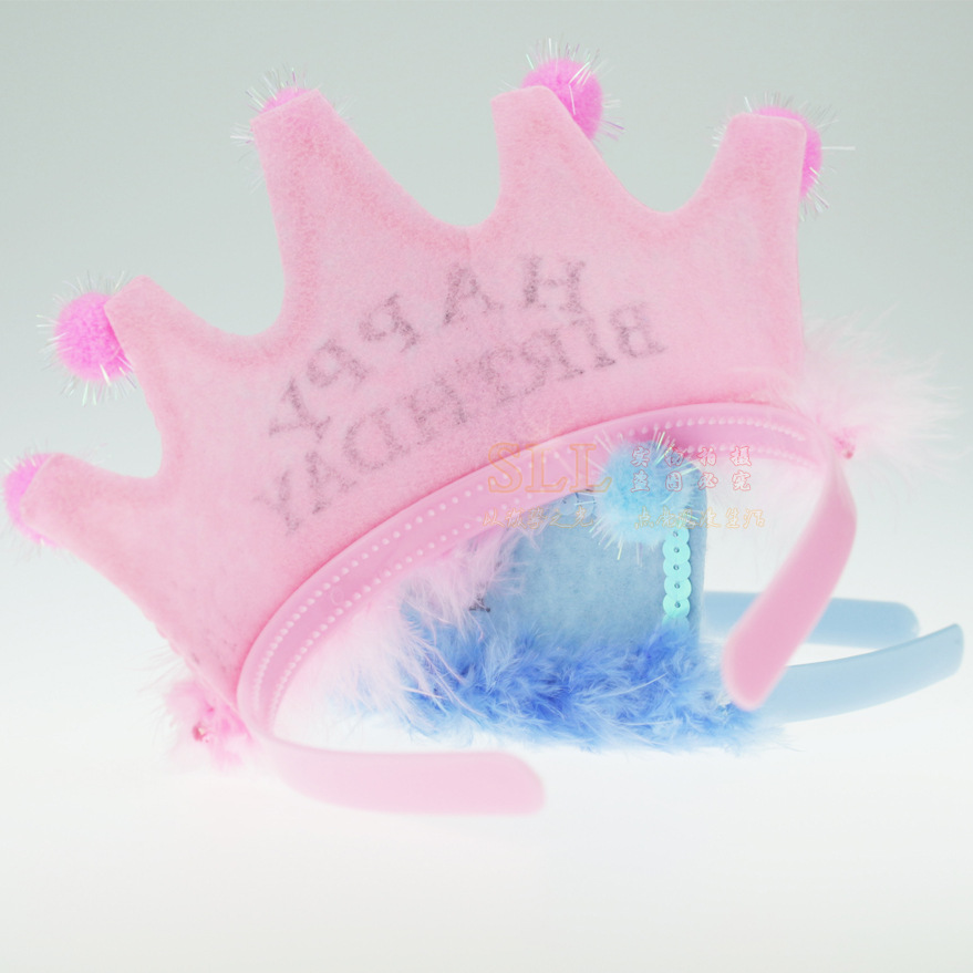Wholesale Non-Luminous Birthday Crown Party Decorative Head Hoop Children Adult Non-Woven Fabric Birthday Hat