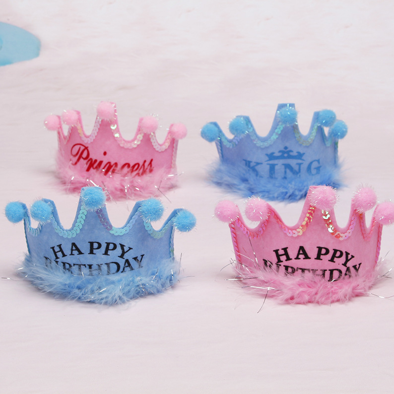 Wholesale Non-Luminous Birthday Crown Party Decorative Head Hoop Children Adult Non-Woven Fabric Birthday Hat