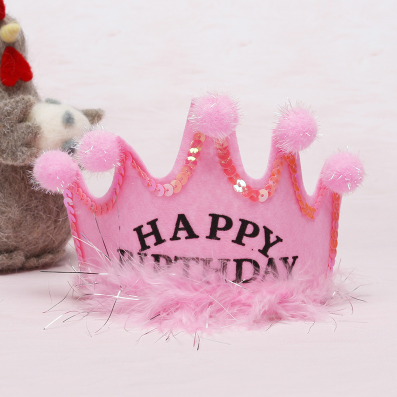Wholesale Non-Luminous Birthday Crown Party Decorative Head Hoop Children Adult Non-Woven Fabric Birthday Hat