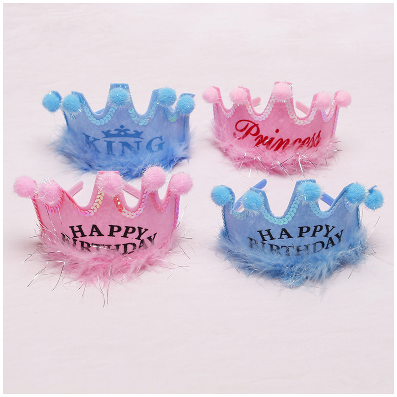 Wholesale Non-Luminous Birthday Crown Party Decorative Head Hoop Children Adult Non-Woven Fabric Birthday Hat