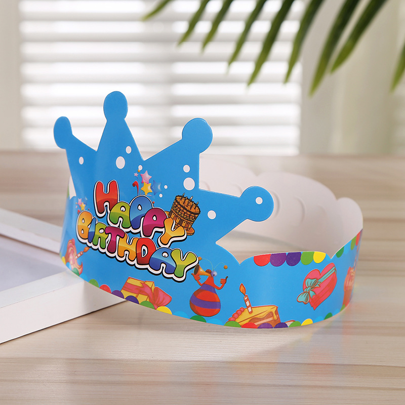 Wholesale Birthday Cake Crown Cap Children's Birthday Cartoon Cap Adult Gold Cardboard Birthday Hat Wholesale Birthday Cake Crown Cap Children's Birthday Cartoon Cap Adult Gold Cardboard Birthday Hat