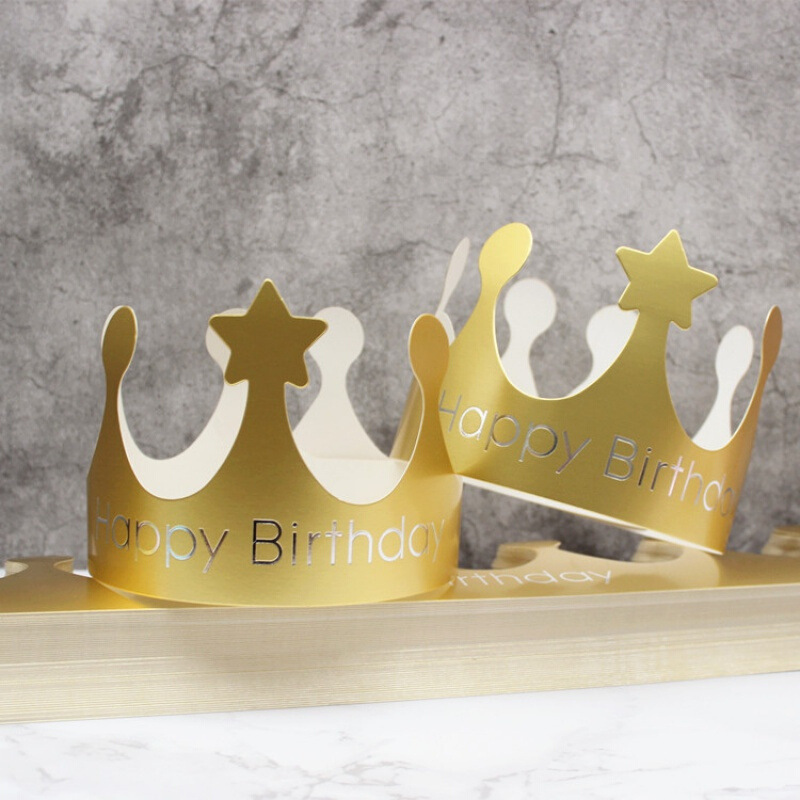 Thickened Birthday Hat Internet Celebrity Ins Children Full-Year Adult Crown Birthday Party Hat Paper Hat Decoration Customization
