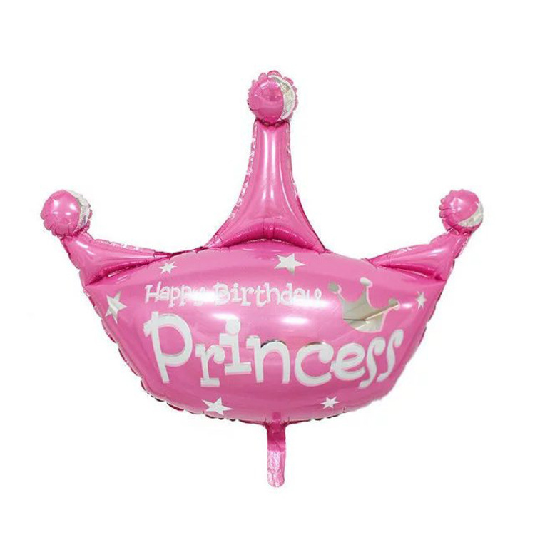 82x78cm Large Blue Pink Crown Aluminum Foil Balloon Baby Full-Year A Hundred Day Birthday Decorative Aluminum Foil Balloon
