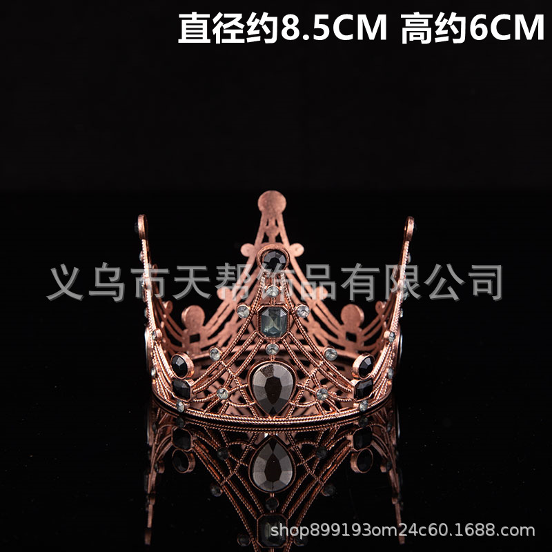 Pearl Seaweed Crown Birthday Cake Decorative Ornaments Mesh Alloy Semicircle Mini Queen Crown Birthday Headdress