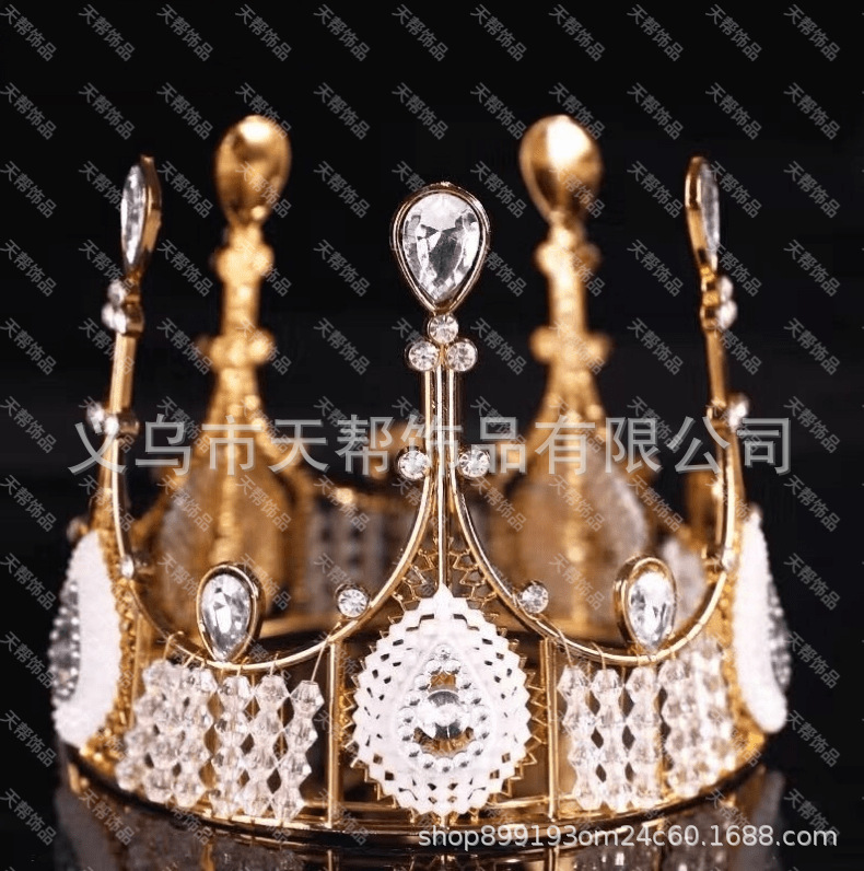 Pearl Seaweed Crown Birthday Cake Decorative Ornaments Mesh Alloy Semicircle Mini Queen Crown Birthday Headdress