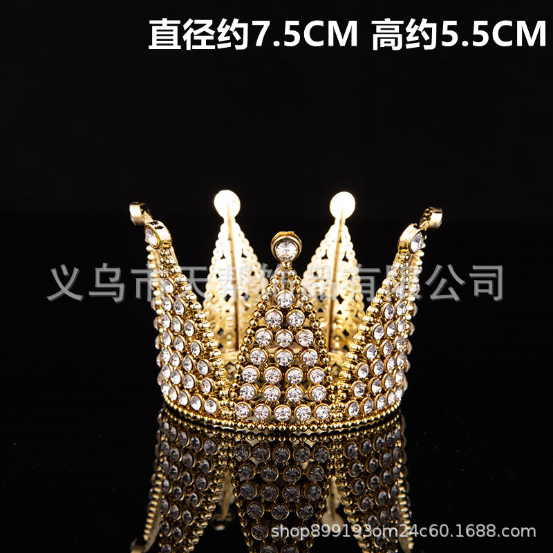 Pearl Seaweed Crown Birthday Cake Decorative Ornaments Mesh Alloy Semicircle Mini Queen Crown Birthday Headdress