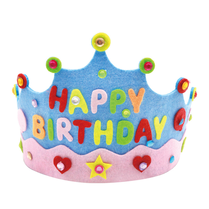 Non-Woven Crown Birthday Hat Kindergarten Educational Party Toys Creative Children Handmade DIY Material Package