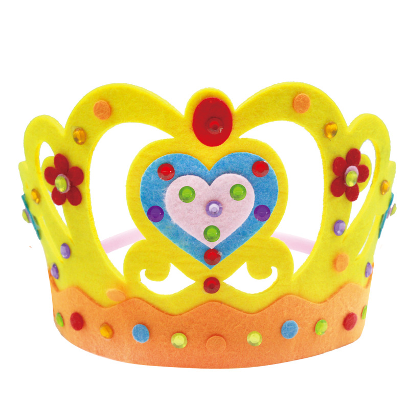 Non-Woven Crown Birthday Hat Kindergarten Educational Party Toys Creative Children Handmade DIY Material Package