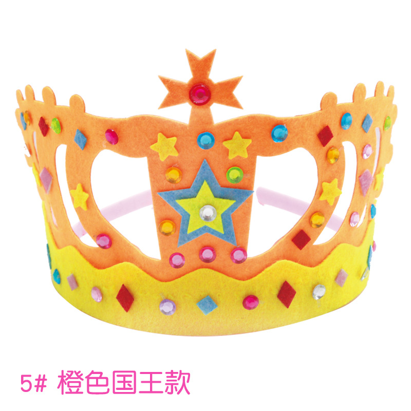 Non-Woven Crown Birthday Hat Kindergarten Educational Party Toys Creative Children Handmade DIY Material Package
