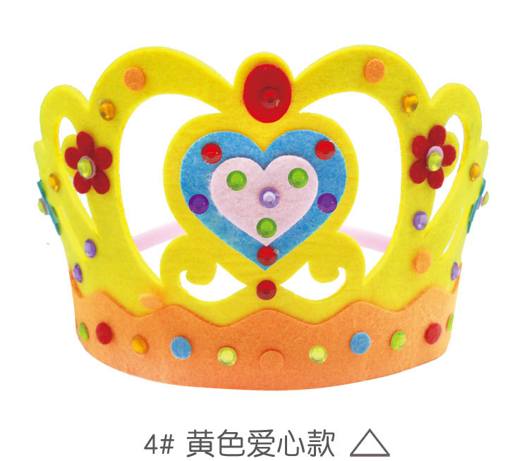 Non-Woven Crown Birthday Hat Kindergarten Educational Party Toys Creative Children Handmade DIY Material Package