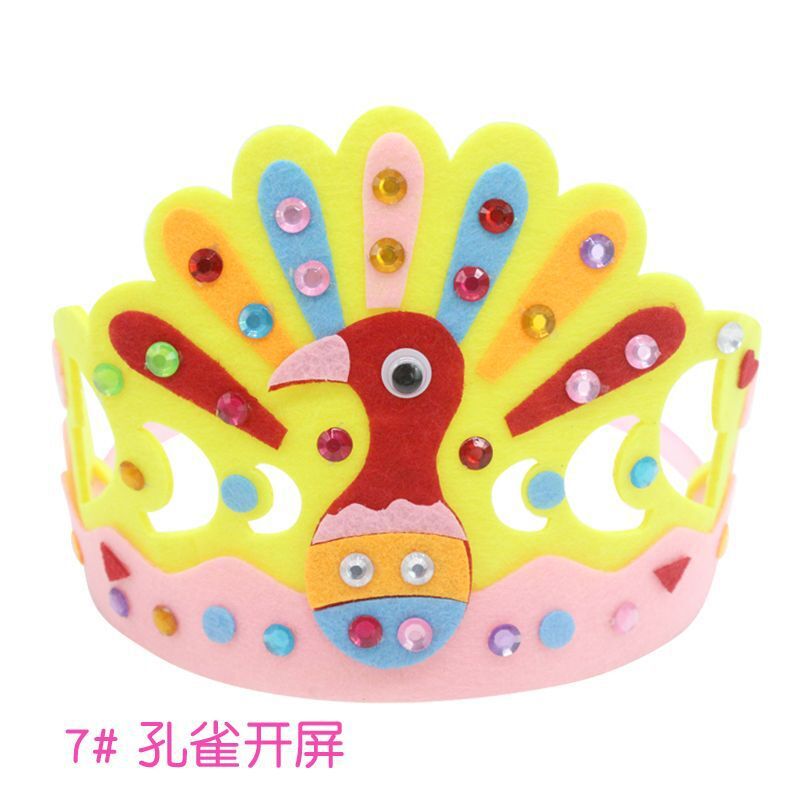 Non-Woven Crown Birthday Hat Kindergarten Educational Party Toys Creative Children Handmade DIY Material Package