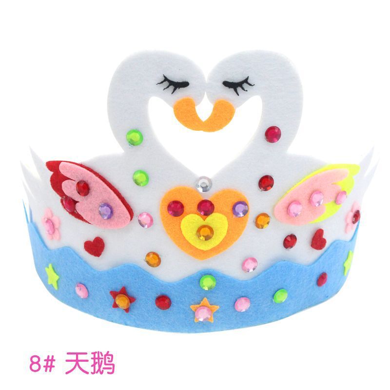 Non-Woven Crown Birthday Hat Kindergarten Educational Party Toys Creative Children Handmade DIY Material Package