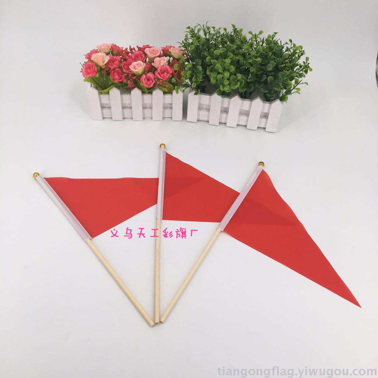 Special price solid pole bamboo pole no. 8 triangle flag 14x21 can be customized