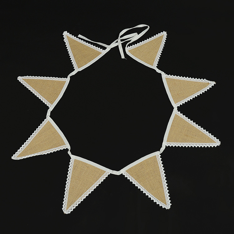 DIY linen decoration triangle-flag party decoration package side -flag Christmas wedding supplies