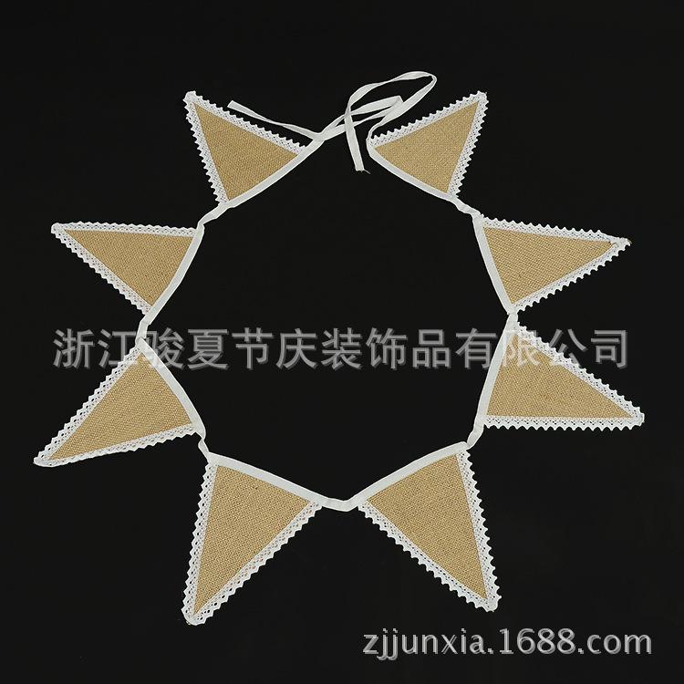 DIY linen decoration triangle-flag party decoration package side -flag Christmas wedding supplies