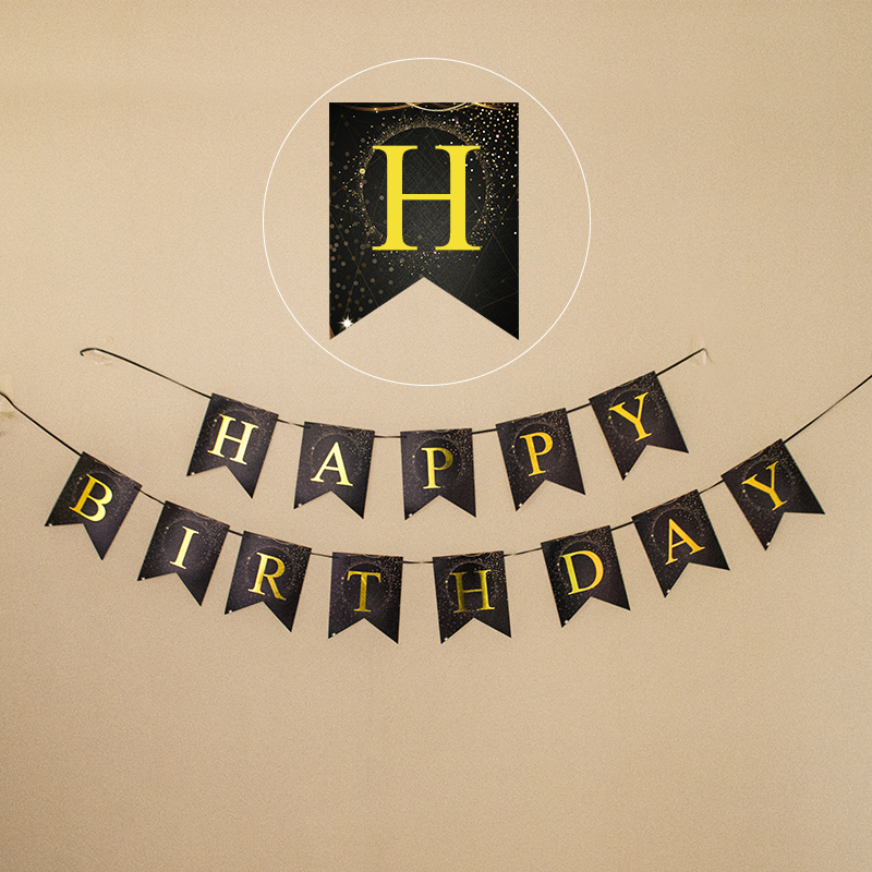 Birthday Party on-Site Decoration Arrangement Supplies Party Decoration Triangle Flag Pull Flag Bunting Banner Pull Strip