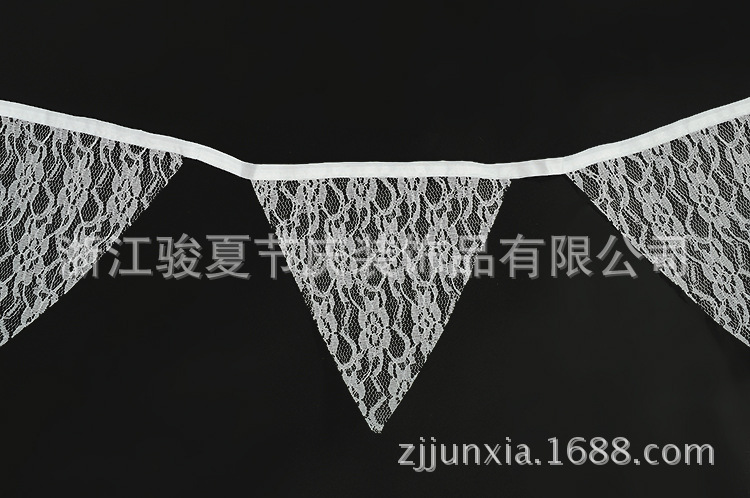Craft decoration flag Christmas wedding party class all lace triangle flag DIY materials