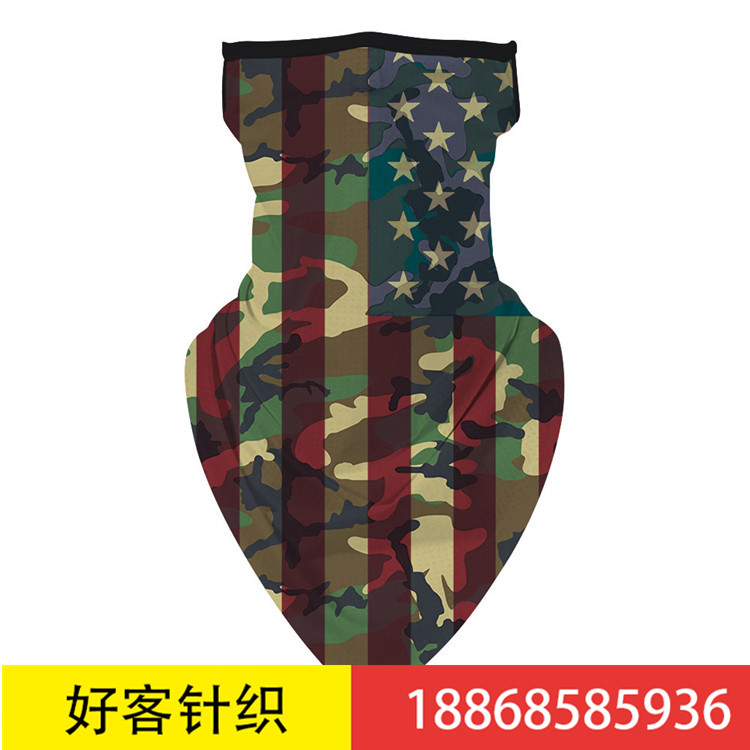 Factory customized lug multi-function mask triangle towel cross - border hot style camouflage national flag mask