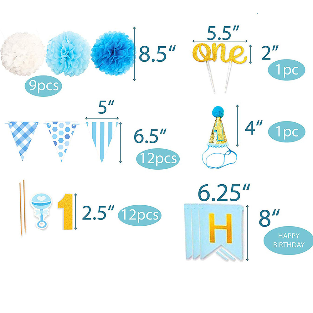 Year-Old Hat Triangle Hanging Flag Paper String Decorations Banner 1-Year-Old Birthday Boy Party Decoration Supplies Year-Old Hat Triangle Hanging Flag Paper String Decorations Banner 1-Year-Old Birthday Boy Party Decoration Supplies