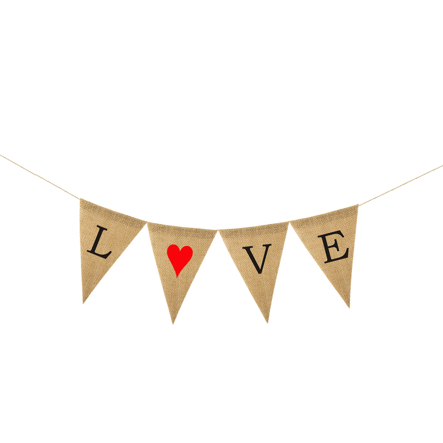 Wholesale Proposal Engagement Valentine&#039;s Day Party Decoration Garland Xo Xo Xo Love Linen Triangle Hanging Flag