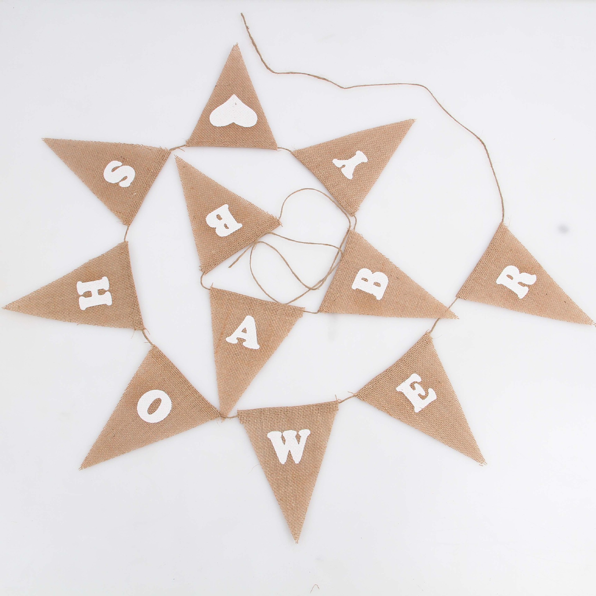 DIY environmental protection linen Christmas wedding class party creative triangle flag baby shower DIY environmental protection linen Christmas wedding class party creative triangle flag baby shower