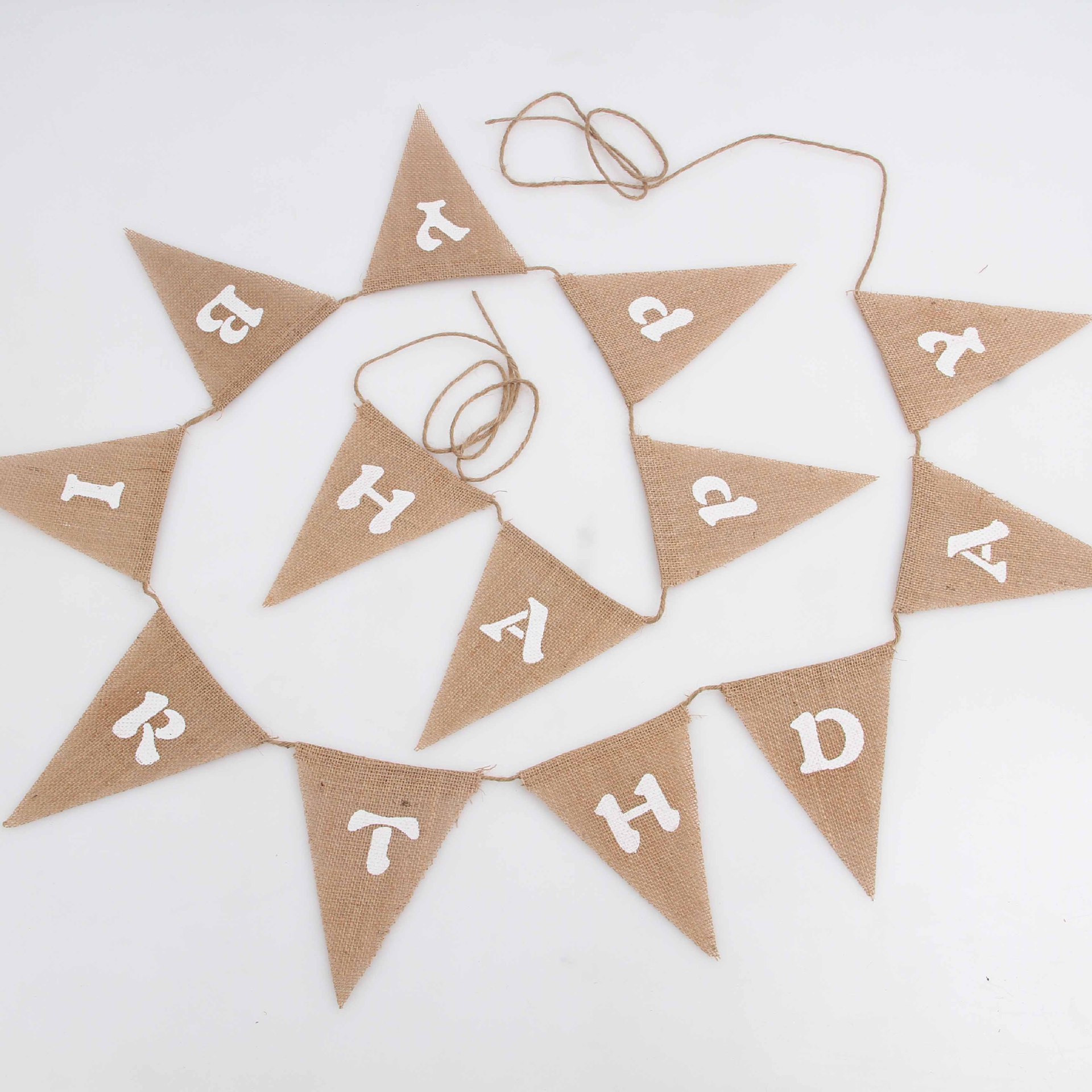 Christmas wedding class party pull flag DIY linen triangle flag