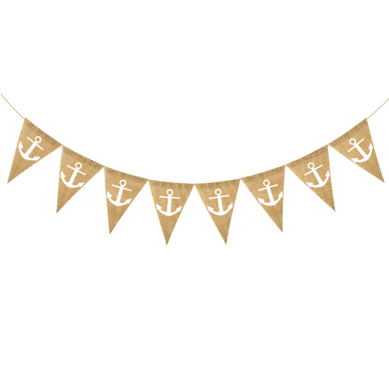 Factory Direct Sales Baby Shower Boys and Girls Party Decoration Garland String Flag Triangle Anchor Mapra Flag Factory Direct Sales Baby Shower Boys and Girls Party Decoration Garland String Flag Triangle Anchor Mapra Flag