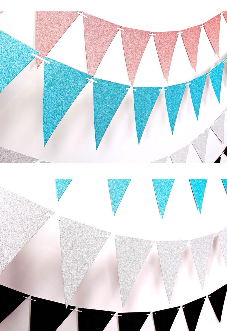 Golden onion flash pink paper triangle pull flag birthday wedding party custom flags festival scene layout banner Golden onion flash pink paper triangle pull flag birthday wedding party custom flags festival scene layout banner