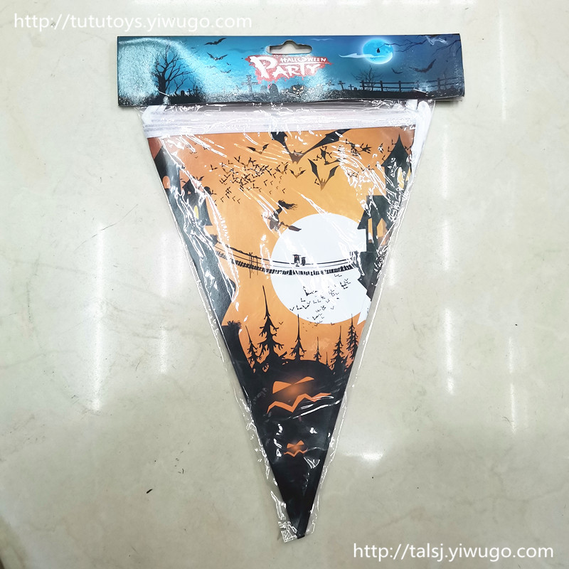 FESTAL bunting Party Flag Environmental Protection Paper Triangle Flag Halloween Christmas Birthday Theme