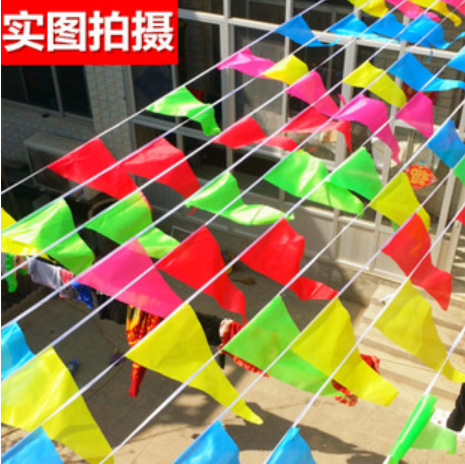Triangle Flag Colorful Flag Layout Decoration Dress up Ribbon Five Colors Latte Art Opening Props Hanging Flag