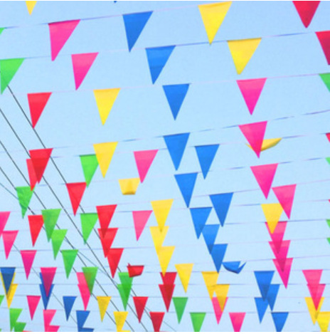 Triangle Flag Colorful Flag Layout Decoration Dress up Ribbon Five Colors Latte Art Opening Props Hanging Flag