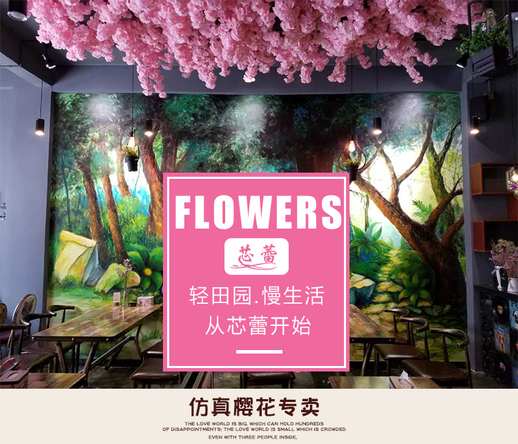 Artificial Cheery Branch Ornamental Flower Fake Flower Indoor Wedding Ceiling Decoration Plastic Bouquet Rattan Vine Cherry Tree Artificial Cheery Branch Ornamental Flower Fake Flower Indoor Wedding Ceiling Decoration Plastic Bouquet Rattan Vine Cherry Tree