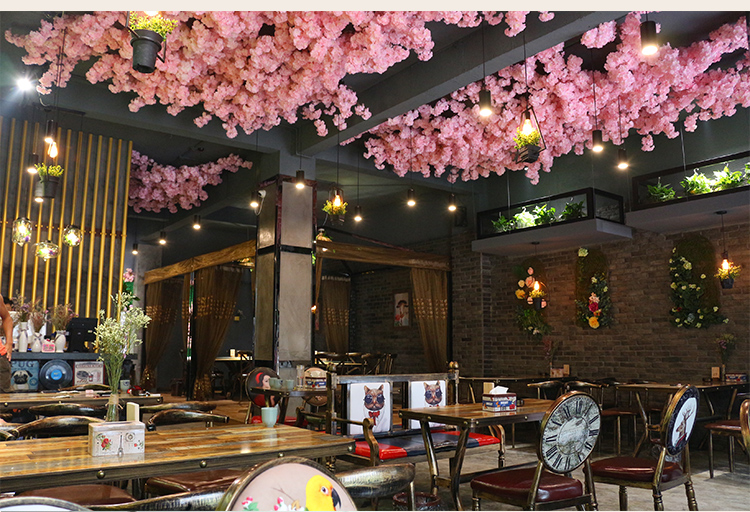 Artificial Cheery Branch Ornamental Flower Fake Flower Indoor Wedding Ceiling Decoration Plastic Bouquet Rattan Vine Cherry Tree Artificial Cheery Branch Ornamental Flower Fake Flower Indoor Wedding Ceiling Decoration Plastic Bouquet Rattan Vine Cherry Tree