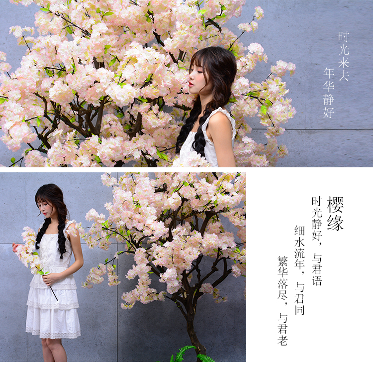 Artificial Cheery Branch Ornamental Flower Fake Flower Indoor Wedding Ceiling Decoration Plastic Bouquet Rattan Vine Cherry Tree Artificial Cheery Branch Ornamental Flower Fake Flower Indoor Wedding Ceiling Decoration Plastic Bouquet Rattan Vine Cherry Tree