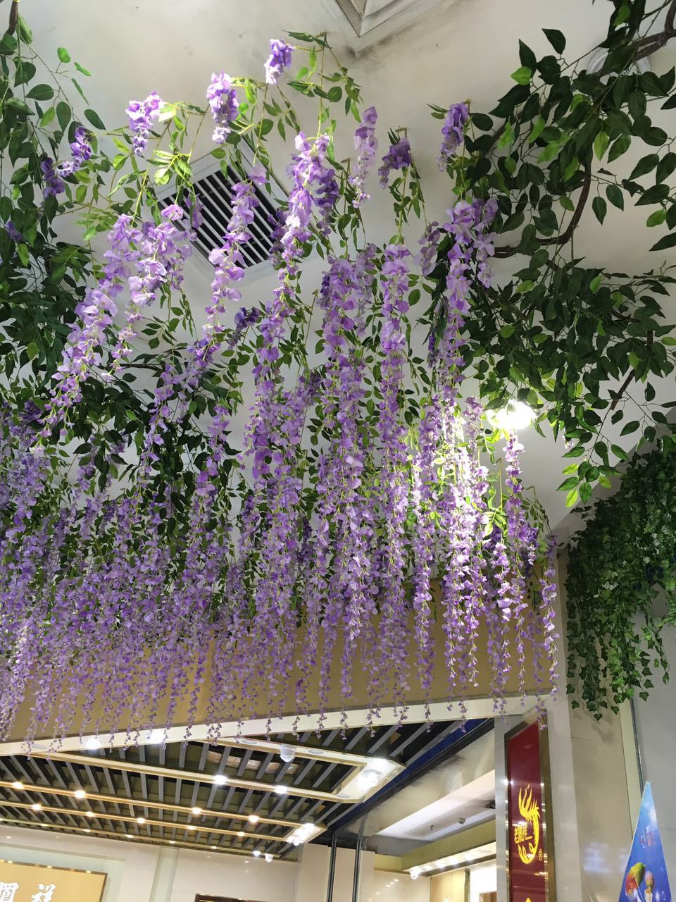 Artificial Wisteria Wisteria Branch Internet Celebrity Corridor Ceiling Wisteria Flower Artificial Flower Plant Wisteria Flower Fake Flower Wholesale