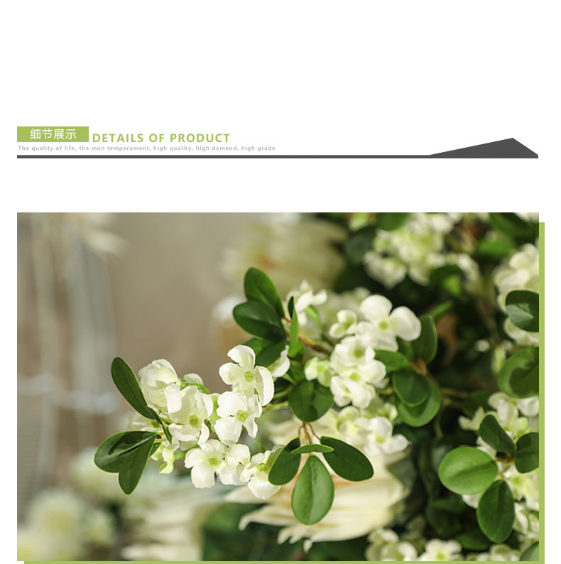 Wedding Theme Series White Artificial Flower Road Lead Flower Arch Ceiling Wedding Ceremony Layout Decorative Flowery Wall Fake Flower